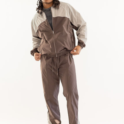 Kindred Rhinestone Track Suit - Brown/Khaki