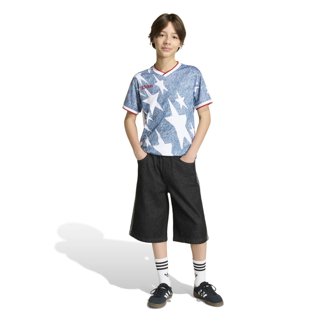 Adidas Kids Denim Graphic Jersey - Blue