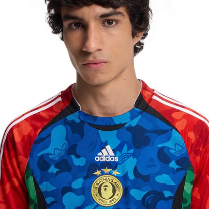 Adidas x Bape Mens Teamgeist Jersey - Blue/Red/Green
