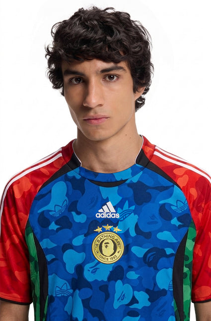 Adidas x Bape Mens Teamgeist Jersey - Blue/Red/Green