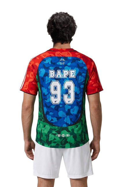 Adidas x Bape Mens Teamgeist Jersey - Blue/Red/Green