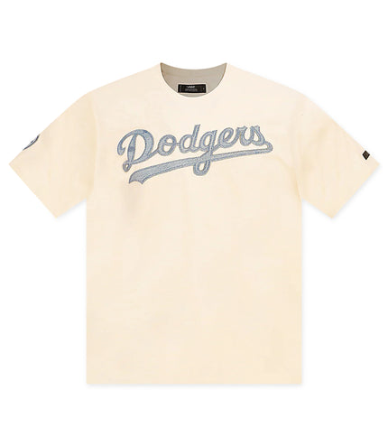 Pro Standard Dodgers Varsity Blues Tee - Eggshell