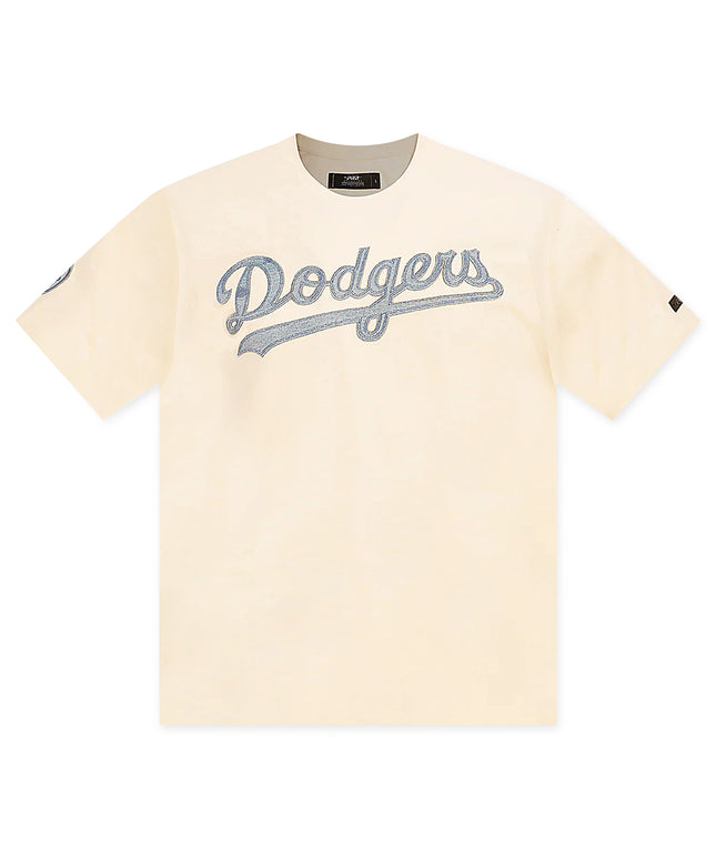 Pro Standard Dodgers Varsity Blues Tee - Eggshell