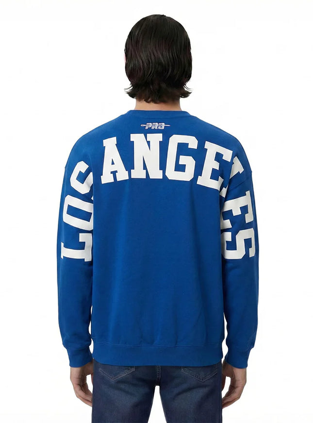 Pro Standard LA Dodgers Wingspan Drop Shoulder Crewneck - Dark Blue