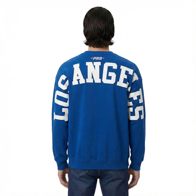 Pro Standard LA Dodgers Wingspan Drop Shoulder Crewneck - Dark Blue