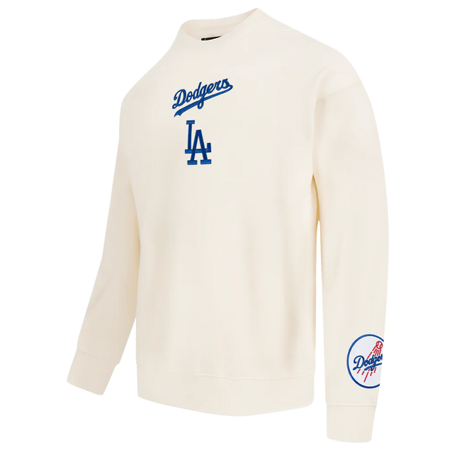Pro Standard LA Dodgers Wingspan Drop Shoulder Crewneck - Eggshell