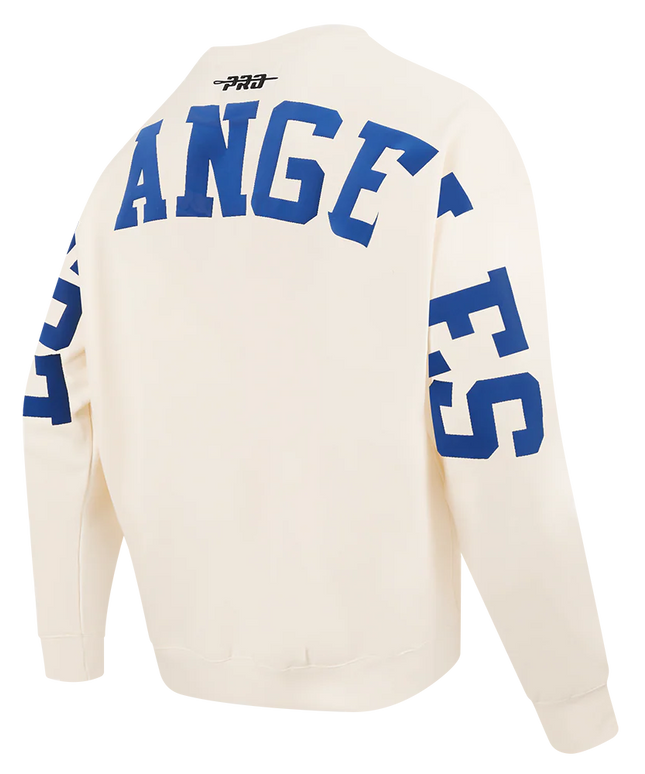 Pro Standard LA Dodgers Wingspan Drop Shoulder Crewneck - Eggshell