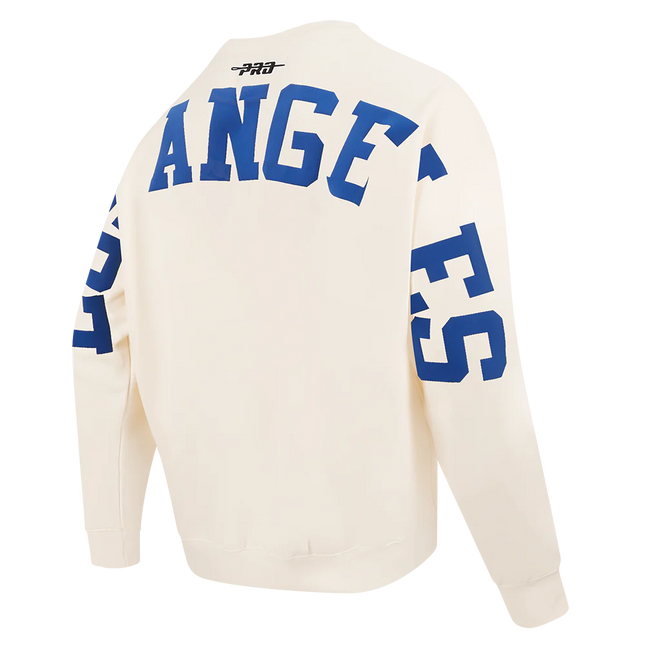 Pro Standard LA Dodgers Wingspan Drop Shoulder Crewneck - Eggshell