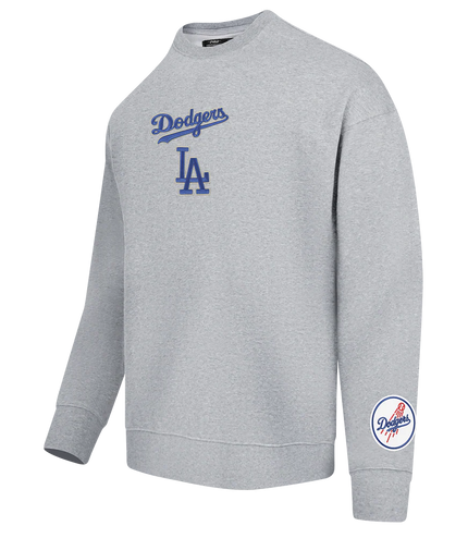 Pro Standard LA Dodgers Wingspan Drop Shoulder Crewneck - Grey/Blue