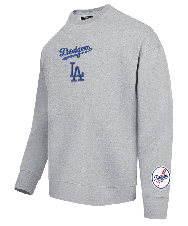 Pro Standard LA Dodgers Wingspan Drop Shoulder Crewneck - Grey/Blue