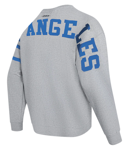 Pro Standard LA Dodgers Wingspan Drop Shoulder Crewneck - Grey/Blue