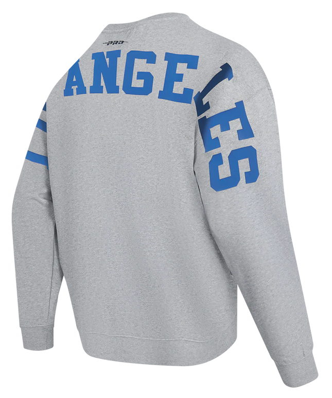 Pro Standard LA Dodgers Wingspan Drop Shoulder Crewneck - Grey/Blue