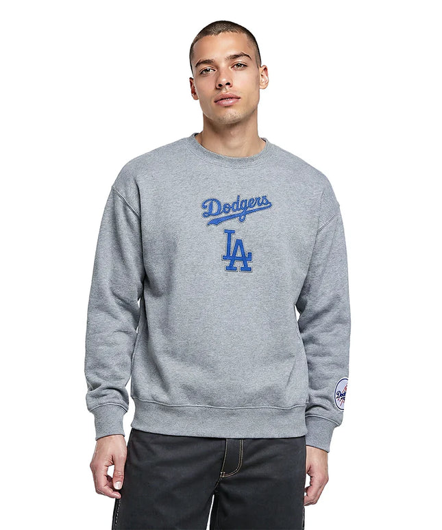 Pro Standard LA Dodgers Wingspan Drop Shoulder Crewneck - Grey/Blue