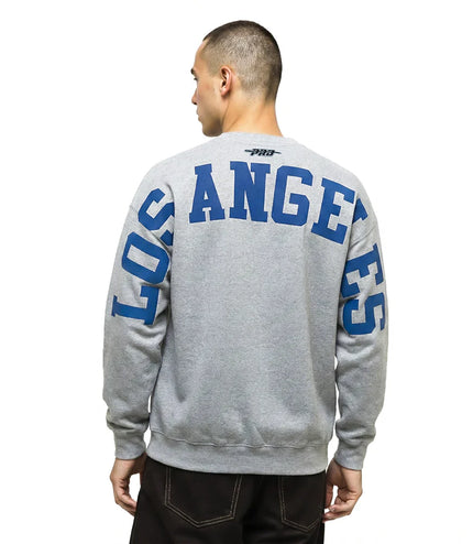 Pro Standard LA Dodgers Wingspan Drop Shoulder Crewneck - Grey/Blue