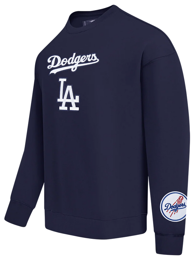 Pro Standard LA Dodgers Wingspan Drop Shoulder Crewneck - Midnight Navy