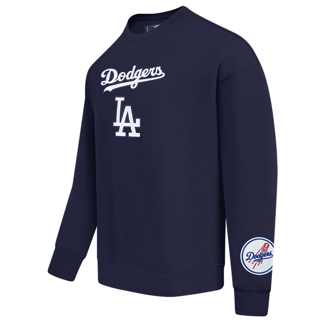 Pro Standard LA Dodgers Wingspan Drop Shoulder Crewneck - Midnight Navy