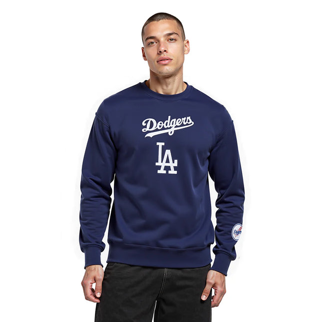 Pro Standard LA Dodgers Wingspan Drop Shoulder Crewneck - Midnight Navy