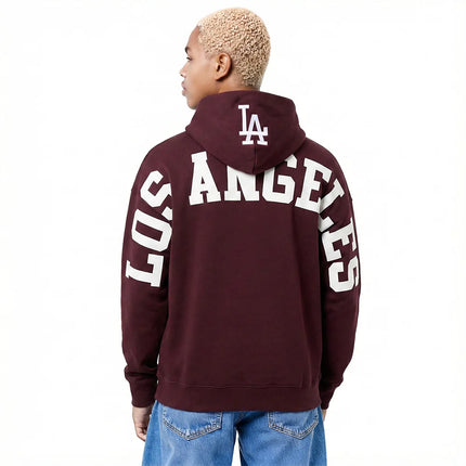 Pro Standard La Dodgers Wingspan Drop Shoulder Hoodie - Wine