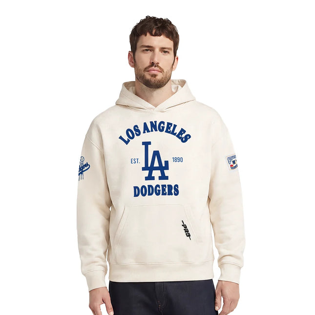 Pro Standard Dodgers First Team Pullover Hoodie - Eggshell