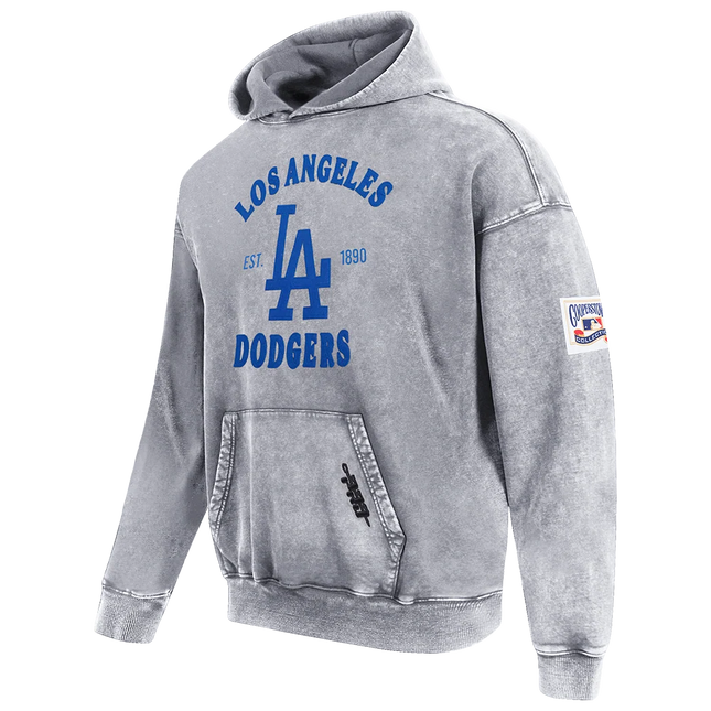 Pro Standard Dodgers First Team Pullover Hoodie - Washed Grey