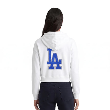 Pro Standard Womens LA Dodgers Crystal Hoodie - White