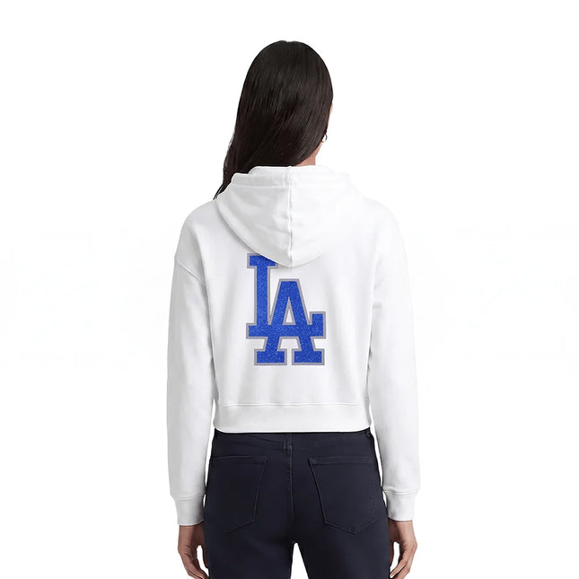 Pro Standard Womens LA Dodgers Crystal Hoodie - White