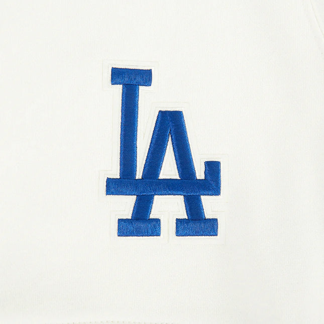 Pro Standard Womens LA Dodgers Cropped Wingspan Crewneck - Eggshell
