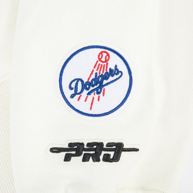Pro Standard Womens LA Dodgers Cropped Wingspan Crewneck - Eggshell