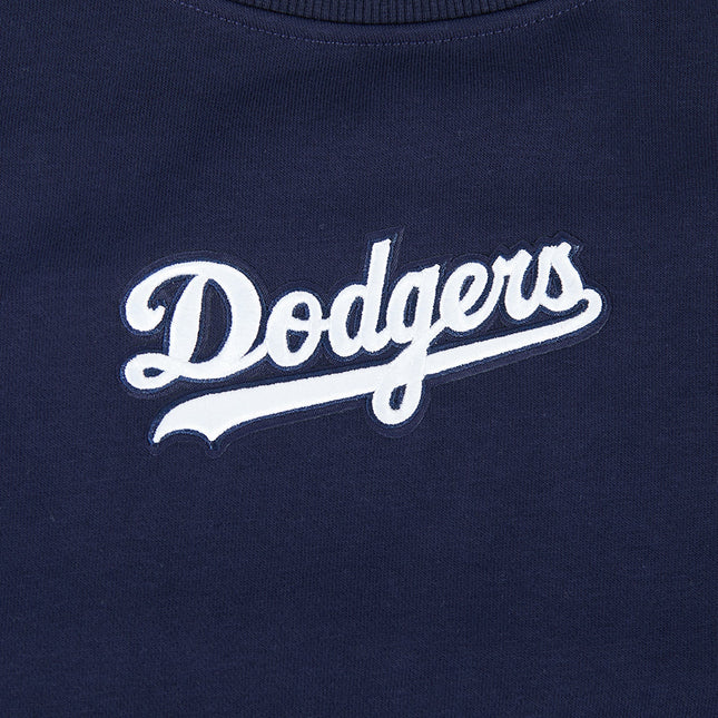 Pro Standard Womens LA Dodgers Cropped Wingspan Crewneck - Midnight Navy