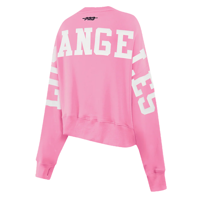 Pro Standard Womens LA Dodgers Cropped Wingspan Crewneck - Pink