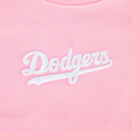 Pro Standard Womens LA Dodgers Cropped Wingspan Crewneck - Pink
