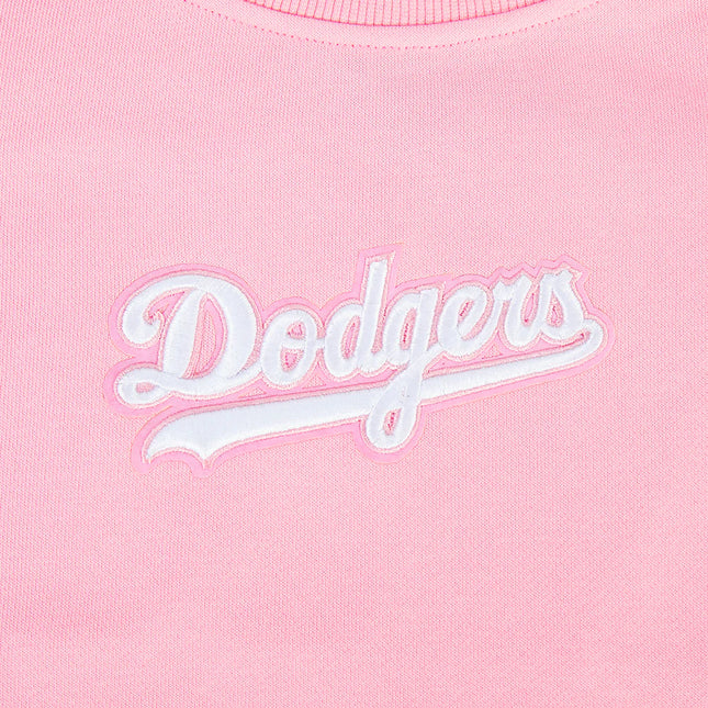 Pro Standard Womens LA Dodgers Cropped Wingspan Crewneck - Pink