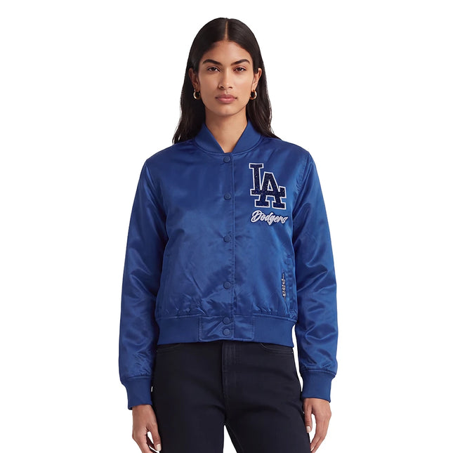 Pro Standard Womens LA Dodgers Nylon Crystal LA Jacket - Blue