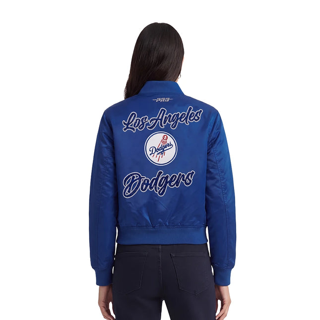 Pro Standard Womens LA Dodgers Nylon Crystal LA Jacket - Blue