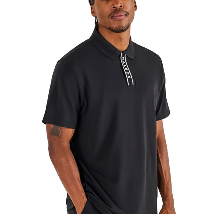 Malbon Block Placket Polo - Black