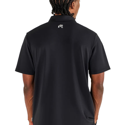 Malbon Block Placket Polo - Black