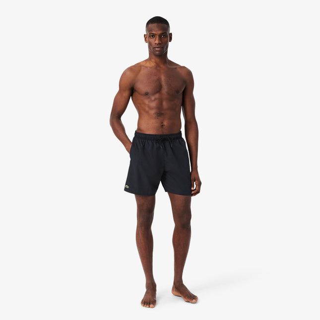 Lacoste Mid Length Swim Trunks - Black