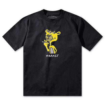 Market Studios Yellow Panther Tee - Washed Black