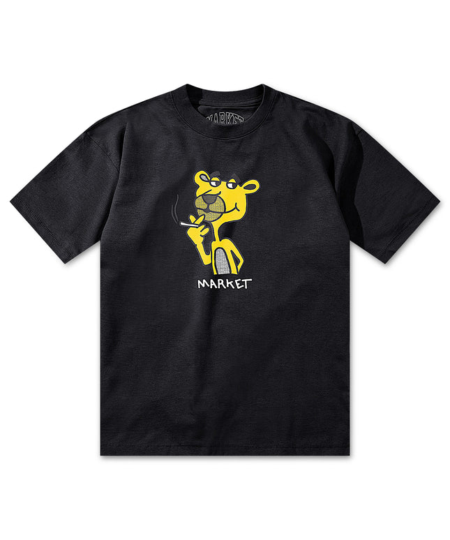 Market Studios Yellow Panther Tee - Washed Black