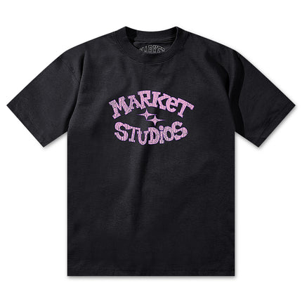 Market Studios Smiley Old School Tee - Washed Black