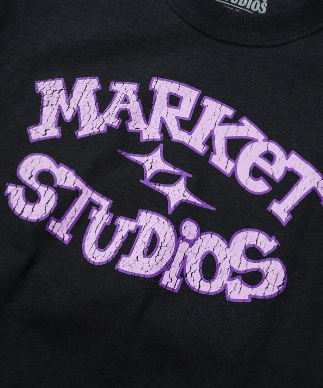 Market Studios Smiley Old School Tee - Washed Black