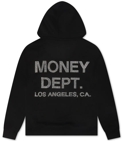 Money Dept. Rhinestone Hoodie - Black/Silver