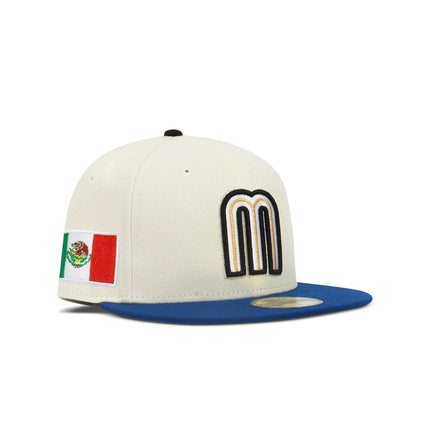 New Era 5950 Wbc Mexico Hat - Chrome/ Royal Blue - Denim Exchange USA