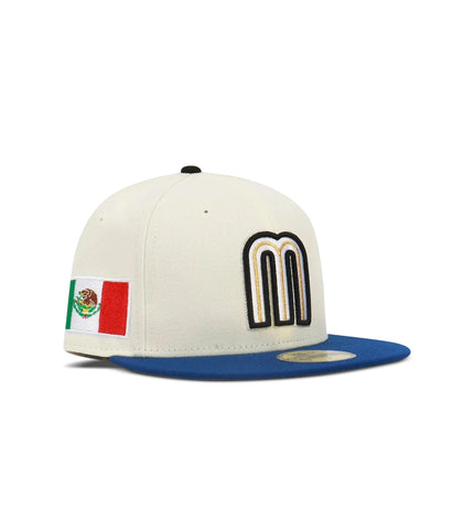 New Era 5950 Wbc Mexico Hat - Chrome/ Royal Blue - Denim Exchange USA