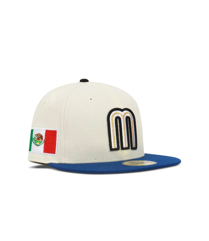 New Era 5950 Wbc Mexico Hat - Chrome/ Royal Blue - Denim Exchange USA