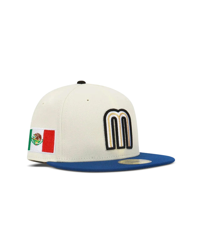 New Era 5950 Wbc Mexico Hat - Chrome/ Royal Blue - Denim Exchange USA