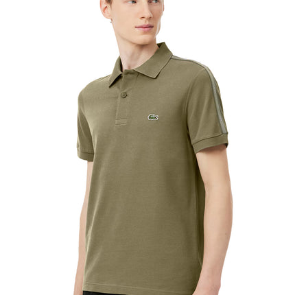Lacoste Mens Logo Stripe Polo - Khaki Green