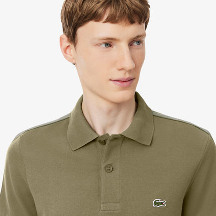 Lacoste Mens Logo Stripe Polo - Khaki Green