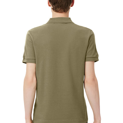 Lacoste Mens Logo Stripe Polo - Khaki Green