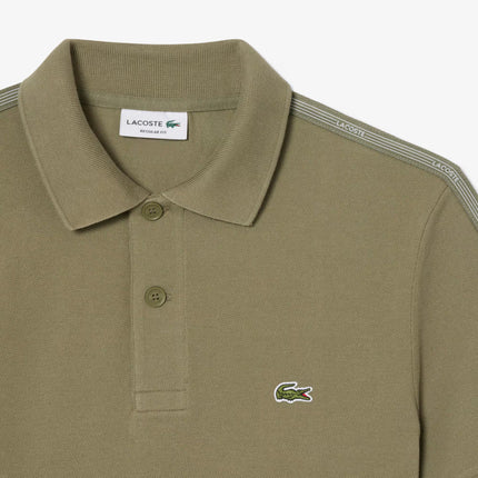 Lacoste Mens Logo Stripe Polo - Khaki Green